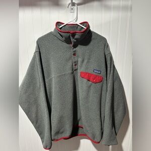 Patagonia Synchilla Men’s M Gray Fleece Snap Button Pullover